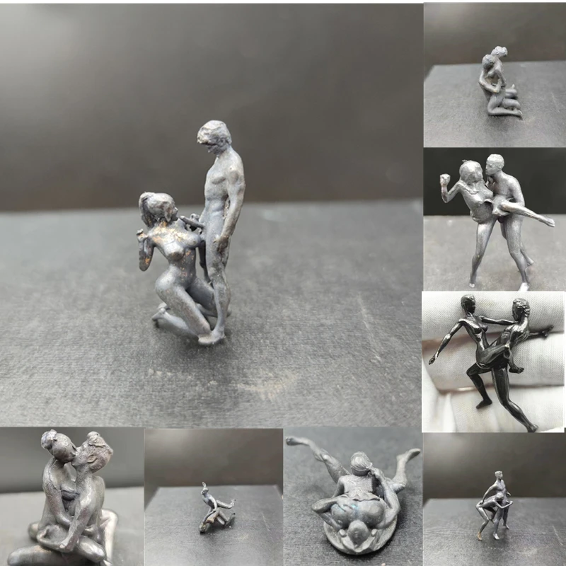 Sexy Figurine Brass Statue Sex Ornaments Crafts Mini Sculpture Women Men Make Love Miniatures Desk Decoration Home Accessories