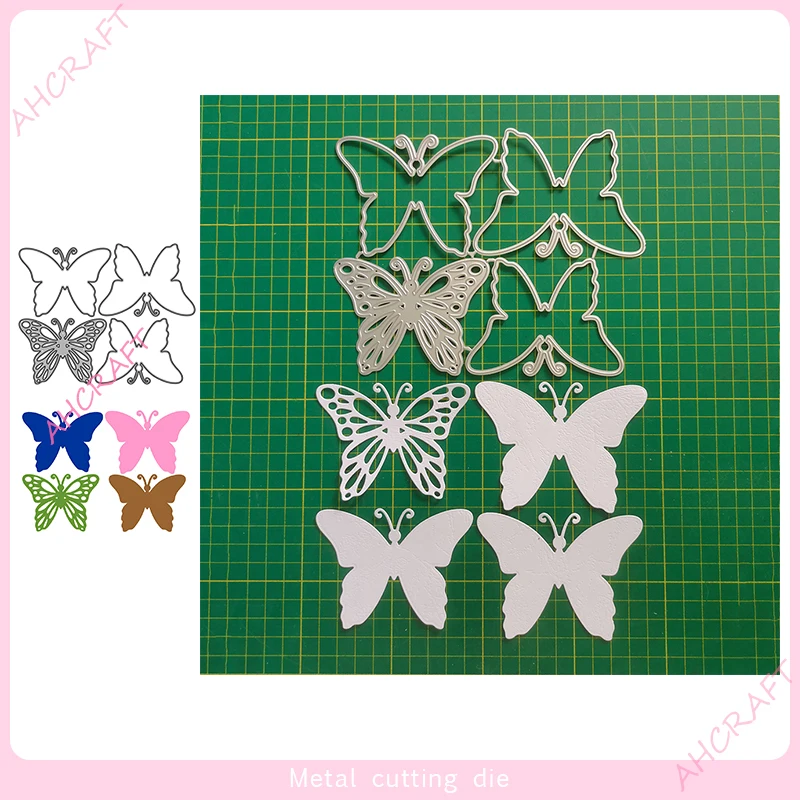 Überlappender Schmetterling, Metall-Stanzformen für DIY Scrapbooking, Fotoalbum, dekorative Prägung, Papierkarte, Basteln, Stanzform 2022