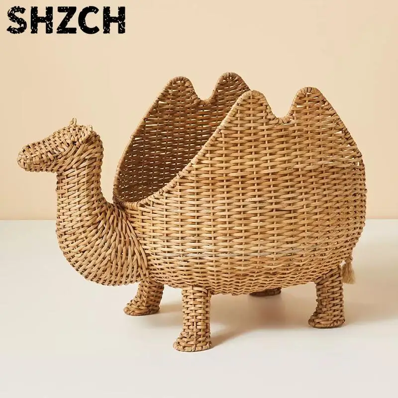 Cute Camel Laundry Basket Living Room Toy Organizer for Kids Room Clothes Storage Portable Multi-Functional Storage Baskets