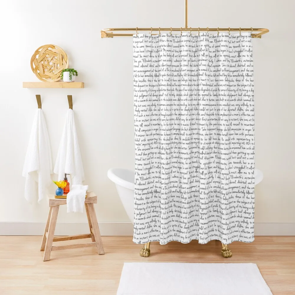 Pride and Prejudice text Shower Curtain For Bathroom Bathroom Deco Curtain