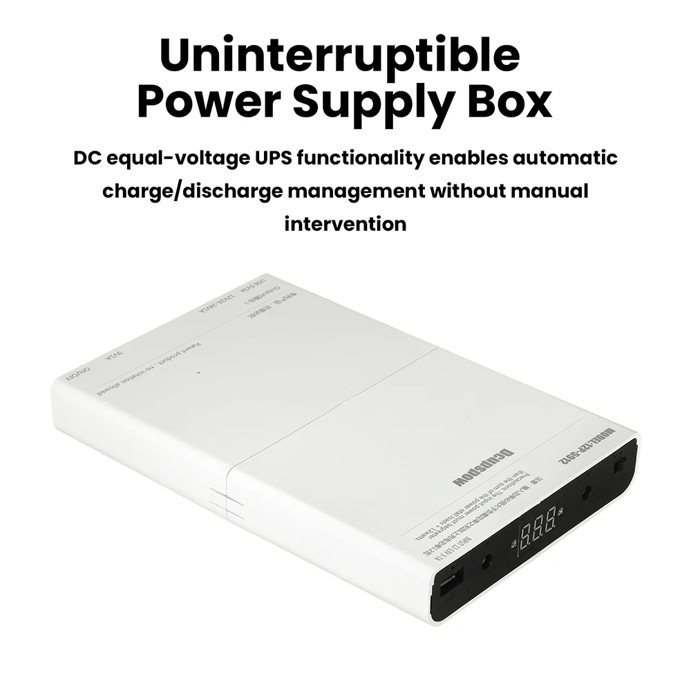 DC UPS 12x18650 Solder-Free Power Box DIY Kit 5V9V12V Adjustable for Modem Router Uninterruptible Power Supply