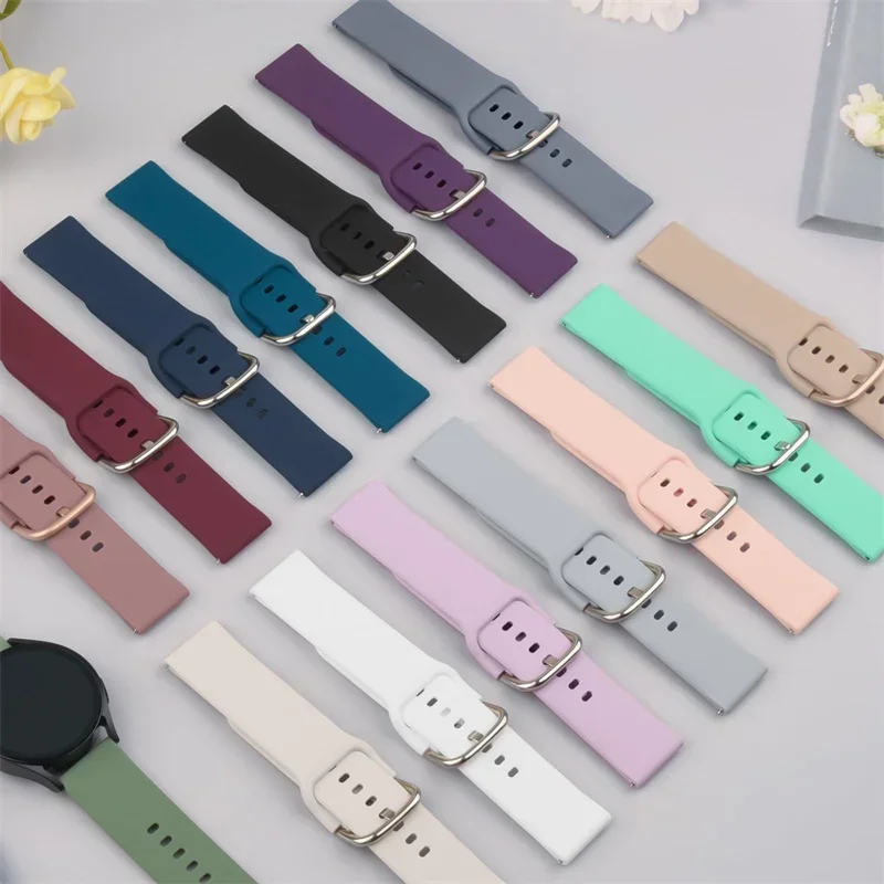 Pulseira de silicone de 20mm/22mm para amazfit gts 4/3/2e/gts2 mini/gtr 42mm/47mm/gtr 4/3 pro/2/2e pulseira esportiva amazfit bip