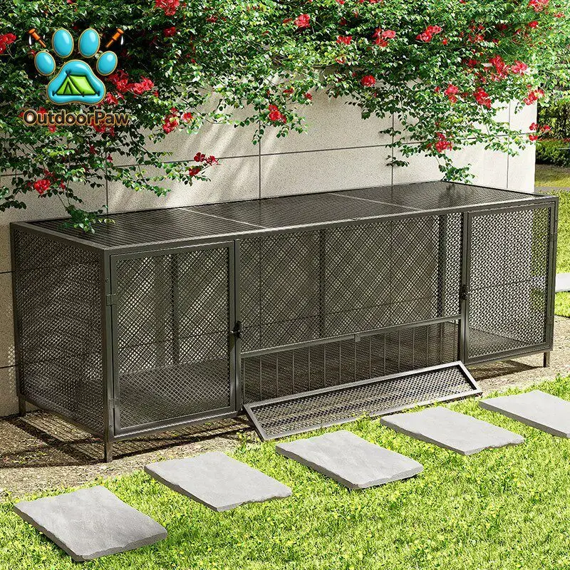 Chicken cage outdoor household large square pipe dense mesh rainproof rural rutin automatic manure cleaning breeding cage