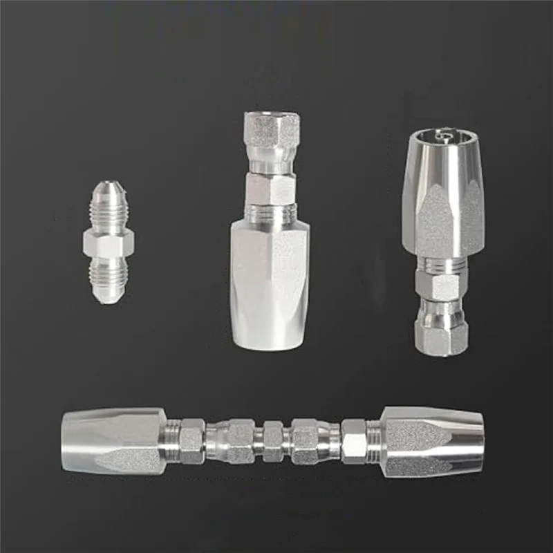 -BABQ Kit di riparazione riutilizzabile per raccordi per tubi idraulici da 4 pezzi, raccordi per tubi idraulici 1/2In3/4In, kit di riparazione per tubi idraulici