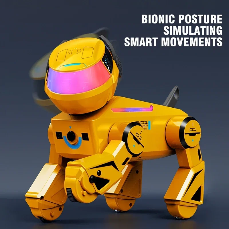 RC Robot perro bailando música Control remoto Animal perro Robot cachorro niños juguete táctil inteligente cachorro interactivo perro mecánico