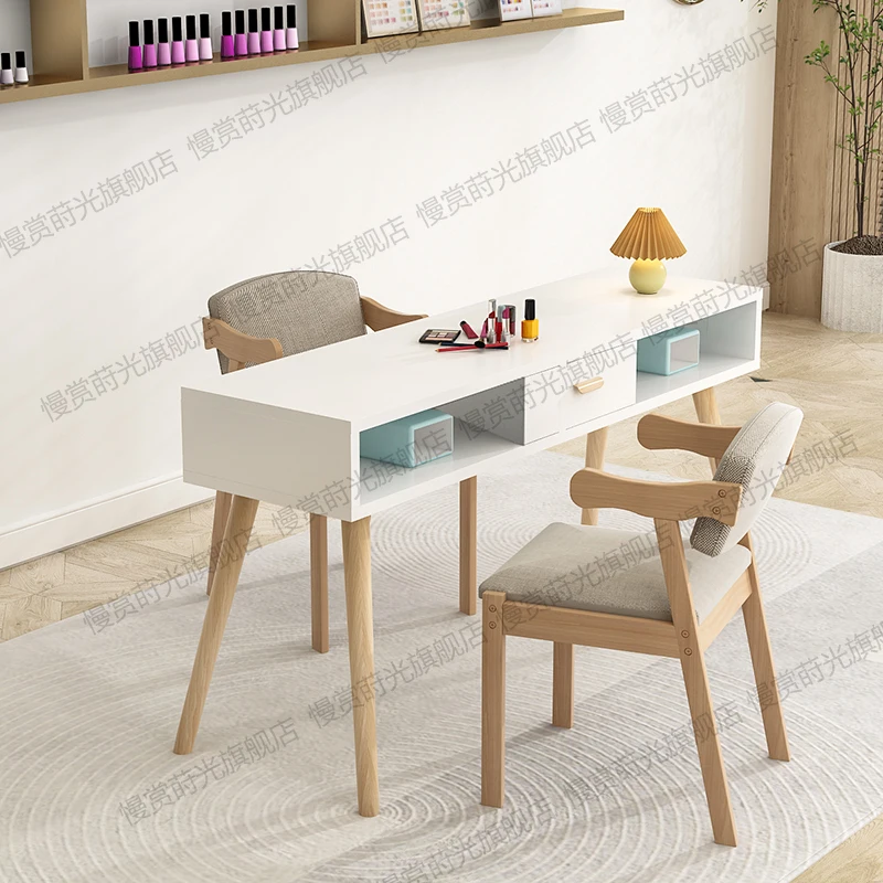 Nail Art Table and Chair Set Single and Double Three-person Nail Art Table Internet Celebrity Special Economical Single Nail