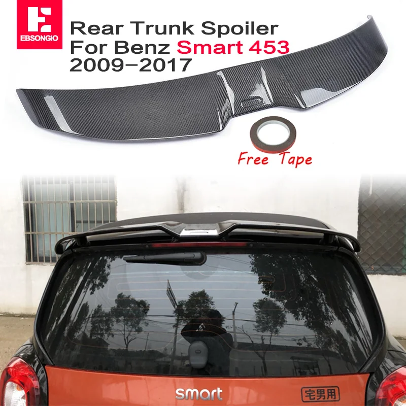 

For Merced-Benz Smart Fortwo Fourfour 453 Black Roof Spoiler 2009-2017 ABS Plastic DIY Color Rear Trunk Boot Wing Spoiler