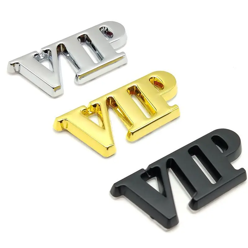 Car VIP Metal Car Sticker Modified Door Side Sticker Electroplated Personalized Tail Sticker Emblem