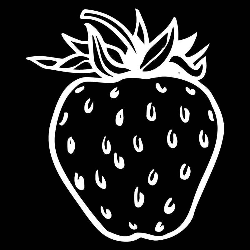 Strawberry Fruit Decals High Quality Car Decoration Personality Pvc Waterproof Car Window Decals Black/white, 16cm * 13cm