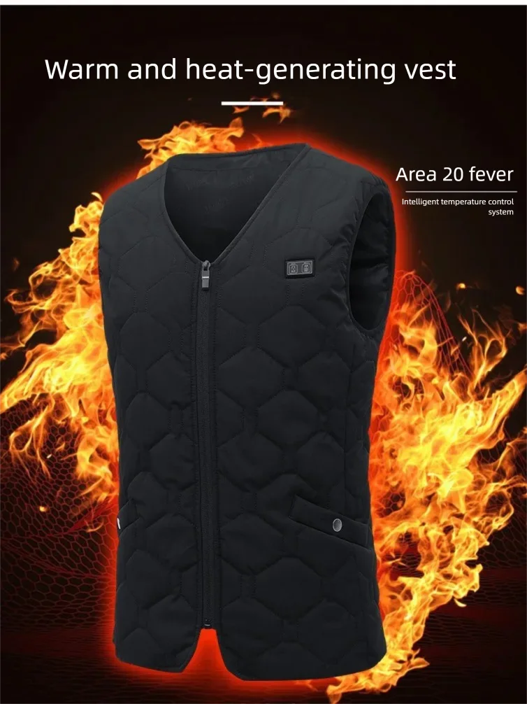 20 Areas Smart Electric Heated Vest Winter Electric Heated Jackets Sportswear for Men Women Warm Waistcoat Hunting Hiking Jacket