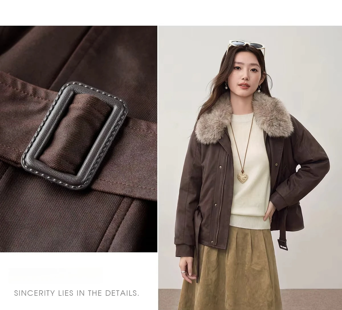 SENTUBILA Women Winter 90% White Duck Down Jacket 2026 Office Ladies Commuter Warm Faux Fur Hooded Belt jacket Woman W64YD8064