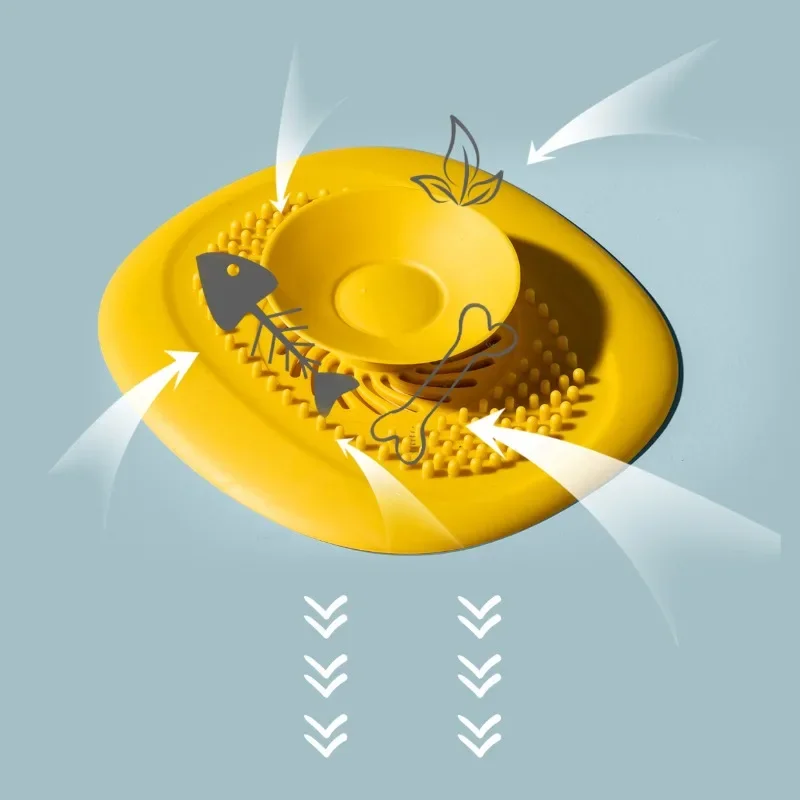 3 pezzi filtro per lavello da cucina a prova di spruzzi push per sigillare copertura di scarico quadrata blocco odori anti intasamento facile da pulire elementi essenziali per il bagno