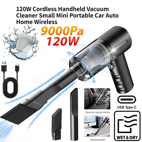 120W Cordless Handheld Vacuum Cleaner Small Mini Portable Car Auto Home Wireless