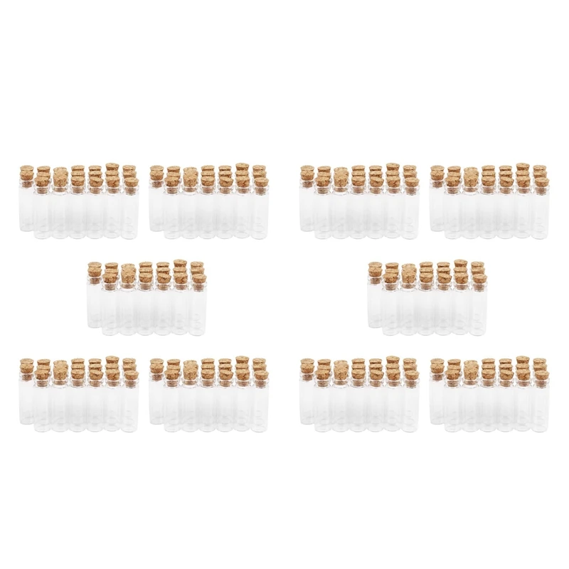 

200Pcs 11X32mm Tiny Mini Empty Clear Cork Glass Bottles Vials 2Ml