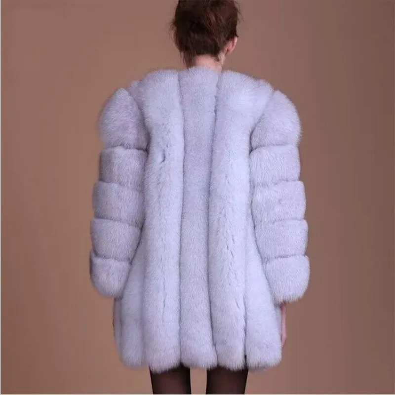 Inverno nuove donne cappotto di pelliccia di volpe sintetica di grandi dimensioni 4XL moda capispalla di lusso addensare caldo falso Casual pelliccia di pelliccia parka