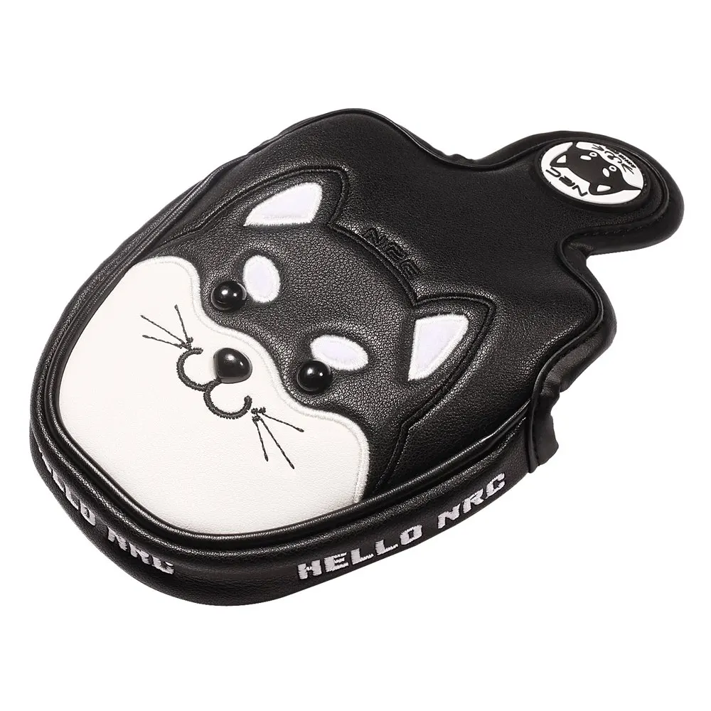 Couro do plutônio golf mallet putter headcover adorável husky animal cabeça capa para putter