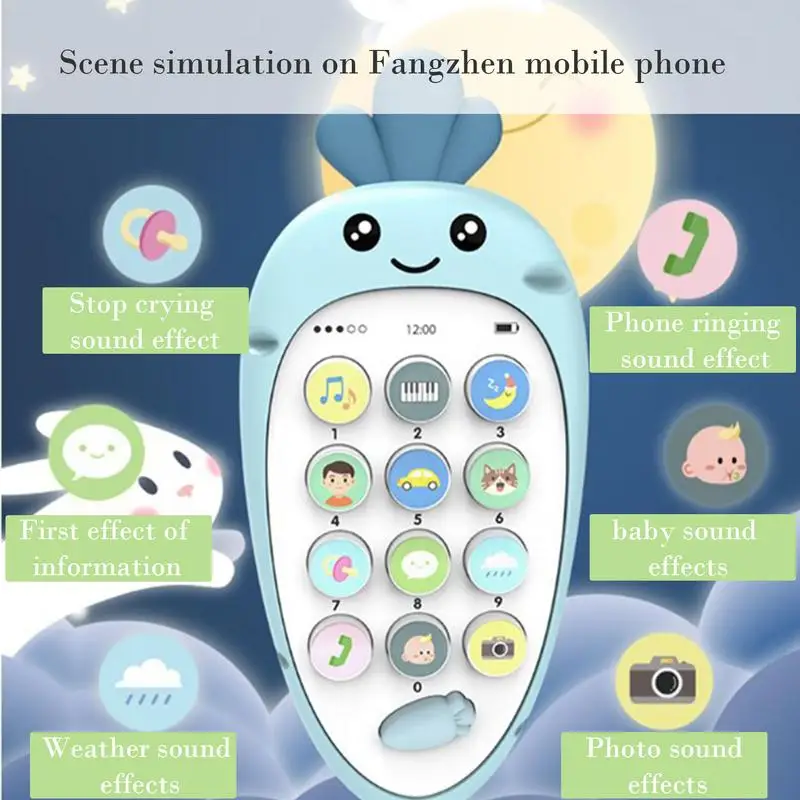 

Baby Mobile Phone Toy Music Sound Telephone Sleeping Toys With Teether Simulation Phone Kids Infant Early Educational Toys Gifts