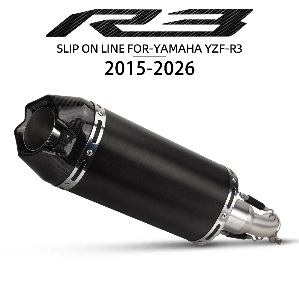 

Motorcycle Exhausts Pipe Kit Street Bike Slip on Line Tail Tube Muffler For Yamaha R3 R25 MT03 MT25 2015-2026