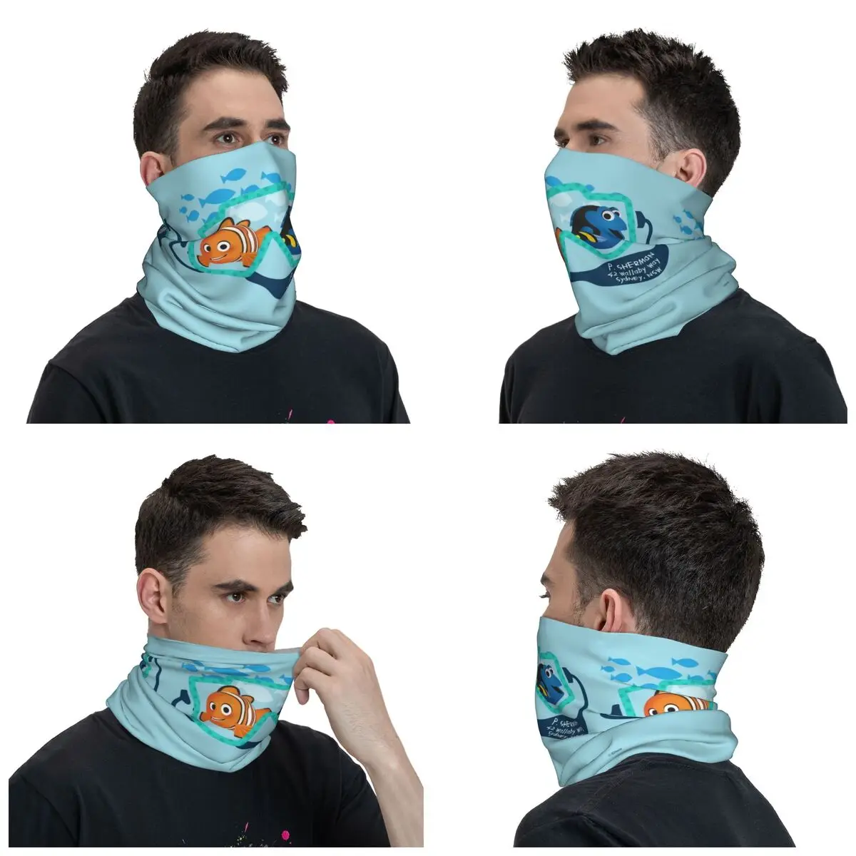 Custom Finding Nemo Bandana Neck Gaiter UV Protection Face Scarf Cover Men Women Cartoon Headwear Tube Balaclava