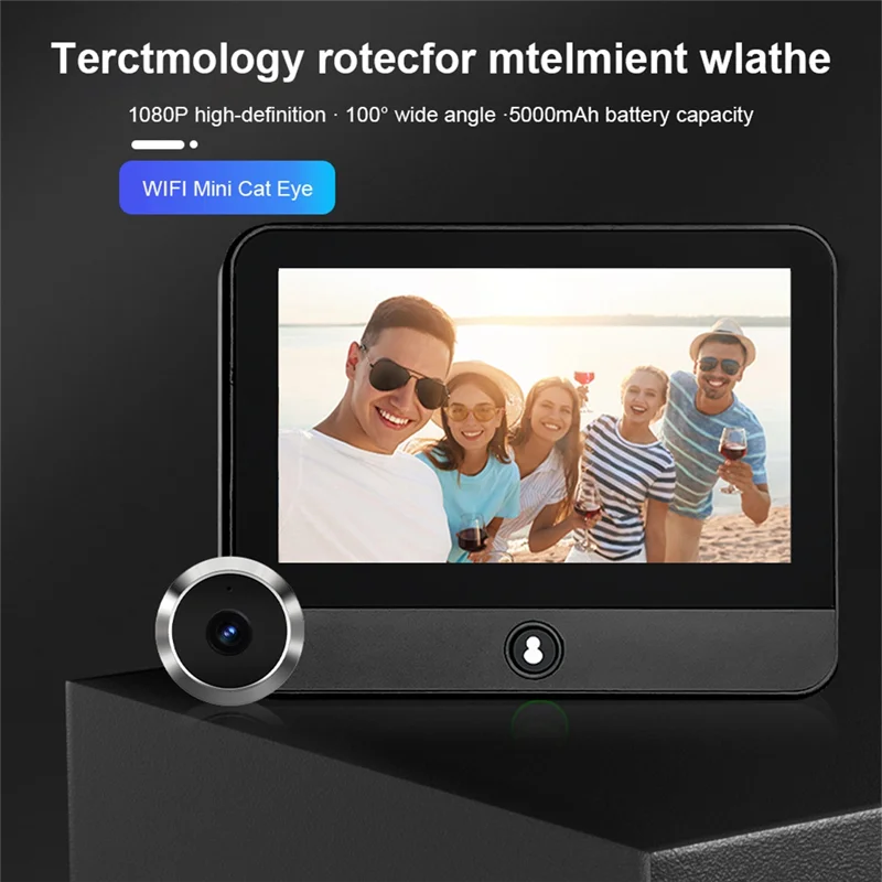 ABLN-4.3-Inch HD Doorbell With Radar Tuya Wifi Remote Intelligent Visual Doorbell Built-In 5000Mah Rechargeable Battery