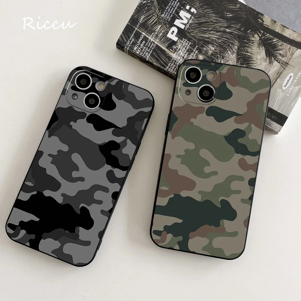 FOR IPhone 14 Camouflage pattern soldier Phone Case FOR IPhone 13 11 12 Pro 15 Plus X 14 Pro MAX SE XR XS 13 MINI Soft Covers