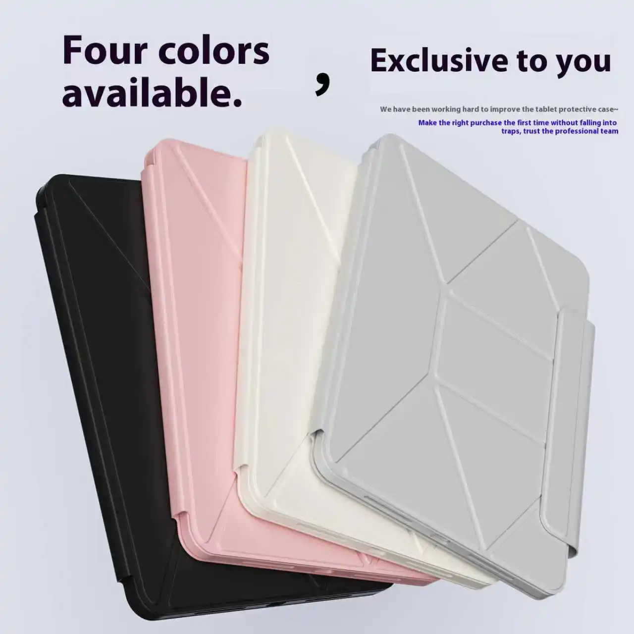 Magnetic Folio Case for iPad Pro 11 2025 Multi Fold Magnetic Clip with Acrylic Shell for iPad Pro 12.9 A16 11 Air 8th 2026 Cover