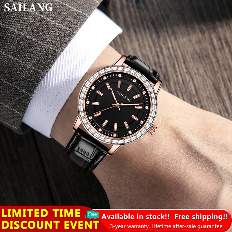 100%Original SAILANG Watch For Men Waterproof Stainless steel Fashion Luxury Men Watches Waterproof Luminous Quartz Wristwatch