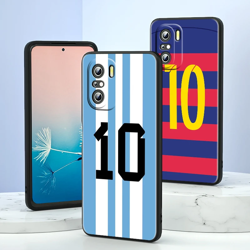 Football Player Jersey For Xiaomi Redmi Note 12 11E 11S 11 11T 10 10S 9 9T 9S 8 8T Pro Plus 4G 5G Black Phone Case Phone Case