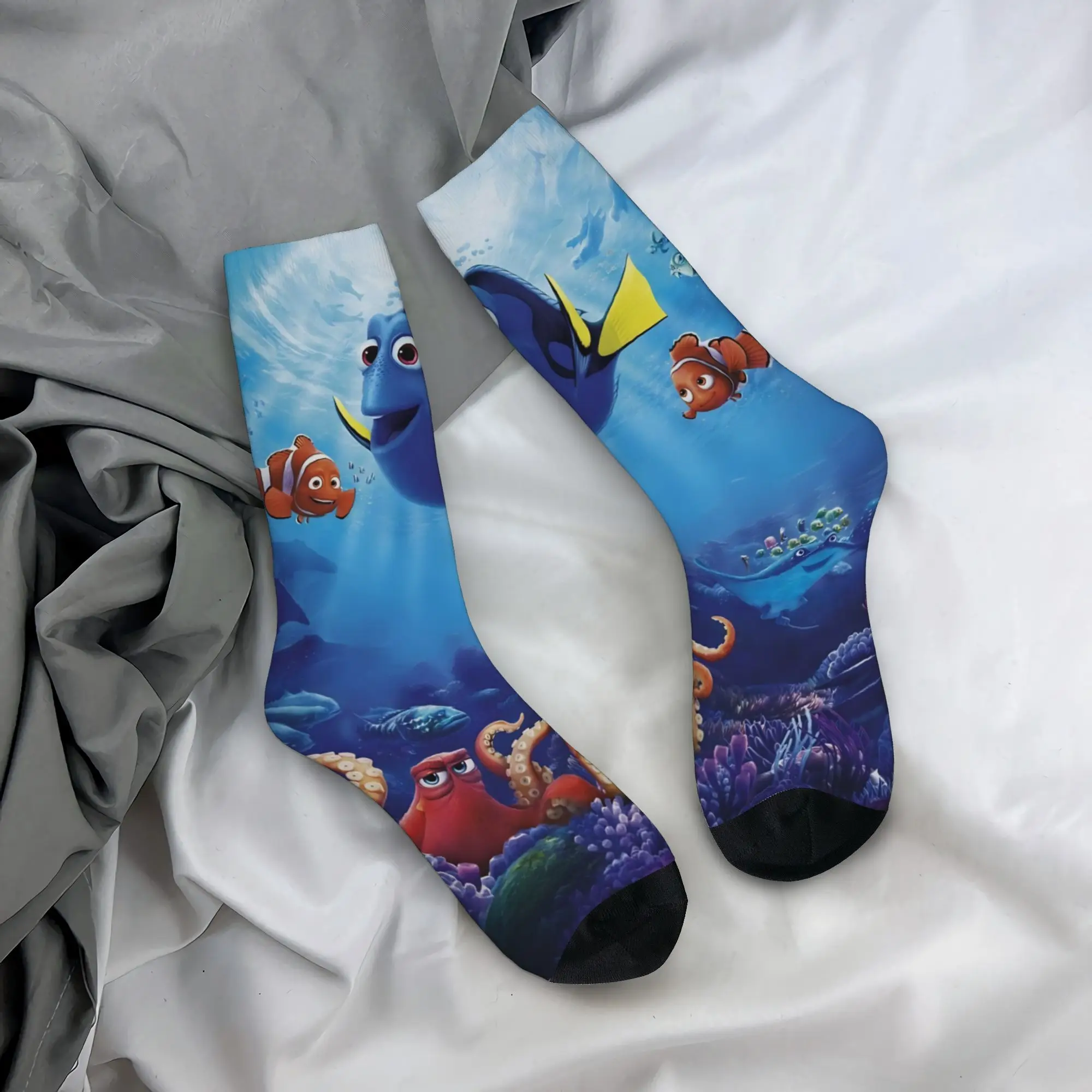 Finding Dorys Nemos Sea Fish Socks Men Women Polyester Casual  Socks Novelty Spring Summer Autumn Winter Middle Tube Socks Gift