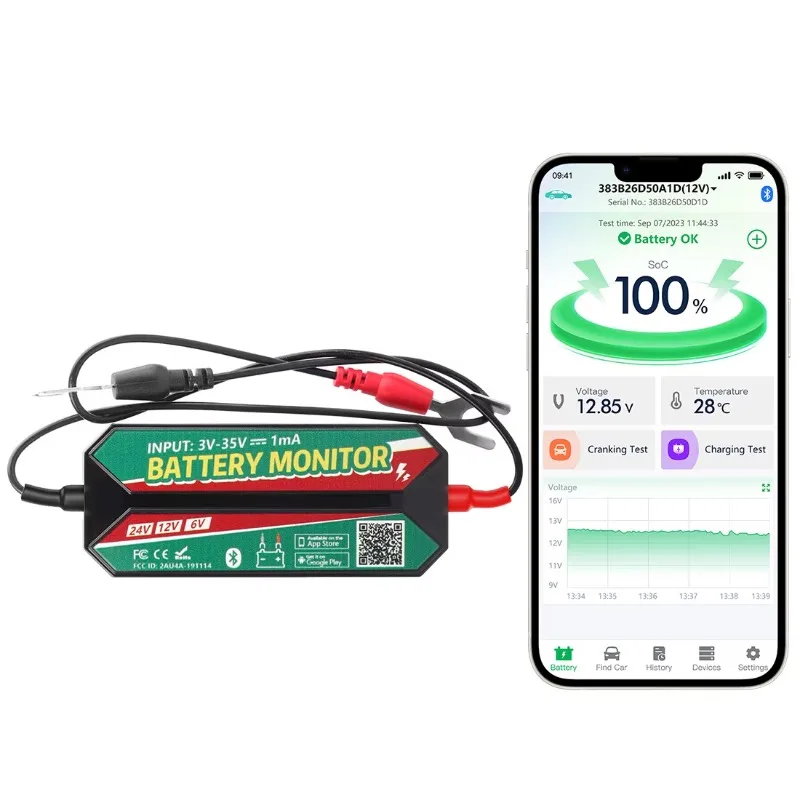 

Монитор с батареей 6 В, 12 В, 24 В, Bm7 4,0, приложение для подключения Bluetooth, управление глобальной системой позиционирования для автомобильного литиевого вывода
