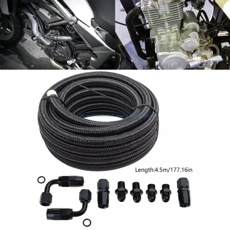 41XA 15Ft 6AN Braided Transmission Coolers Hose Line for 4L60E 4L65E Automobile 6AN Steel Braided Cable