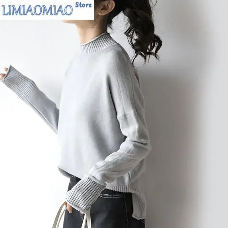 Осенне-зимняя модная черная вязаная нижняя рубашка