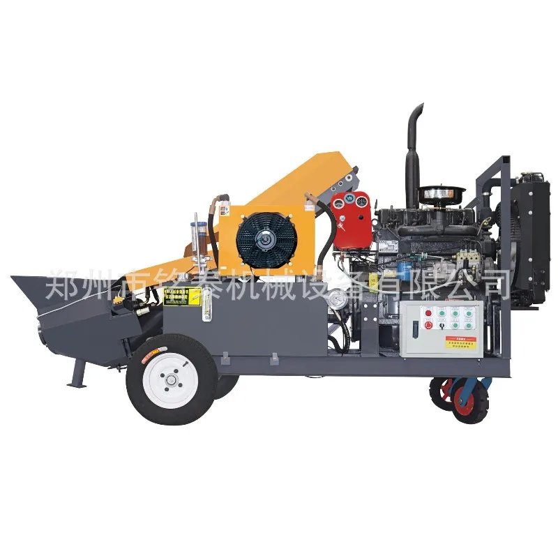 Small fine stone concrete conveying pump hydraulic secondary structure pouring pump string pump cement mortar hydraulic feeder