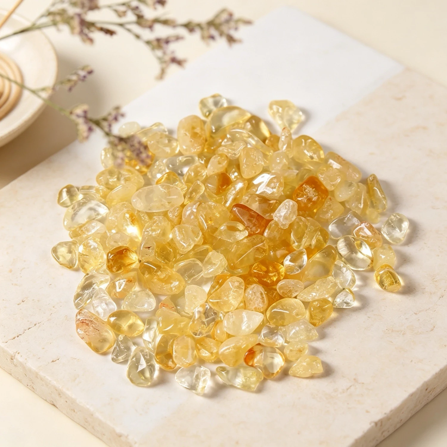 High Quality Natural Brazilian Citrine Tumbled Crystal Granules, Loose Reiki Gemstones for Aquarium Garden DIY Craft Decoration