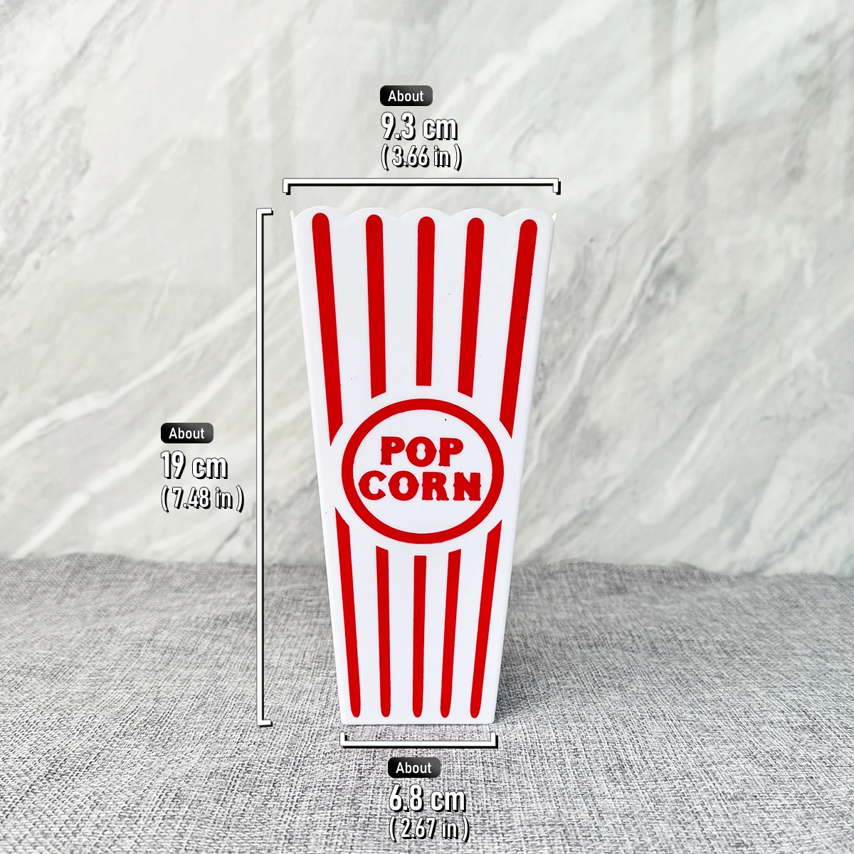 Hot New 3D Fake Popcorn Bucket PVC Realistic Movie Theater Snack Holder for Parties, Halloween, Cosplay, Gift - view 6