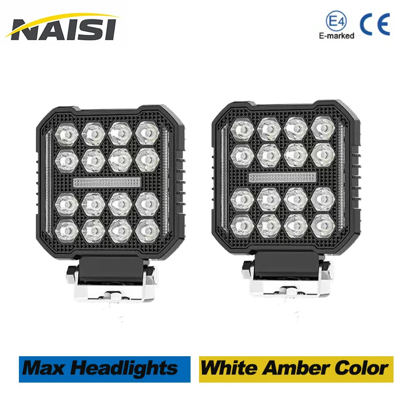 LED Spotlight 12V - 60V Max 48W Headlights For Loader Forklift Excavator Working Lamp Flood Lighting Aluminium Alloy