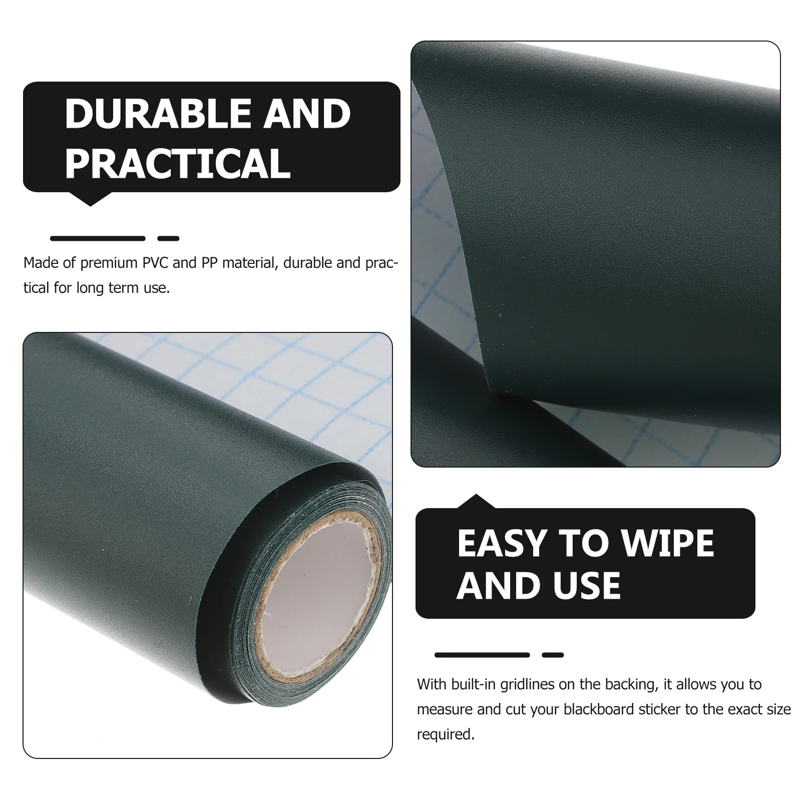 

Blackboard Sticker Premium PVC PP Material DIY Cut Peel Stick for Home Kitchen Office Chalkboard Wall Decal Message Board