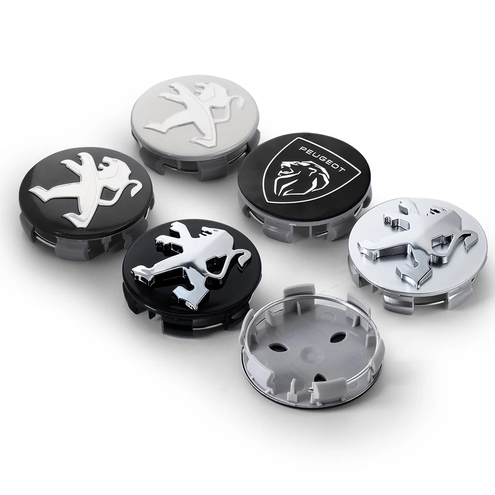 4Pcs 56/60mm Car Wheel Hub Center Cap Badge Decoration Cover For Peugeot 206 508 2008 5008 107 106 205 4008 301 307 308 3008 207
