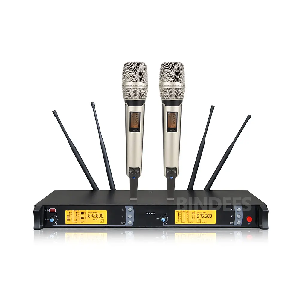 Professional Wireless Microphone UHF 2 Channels for Stage Performance Karaoke Church Home Entertainment Outdoor Activities MIC