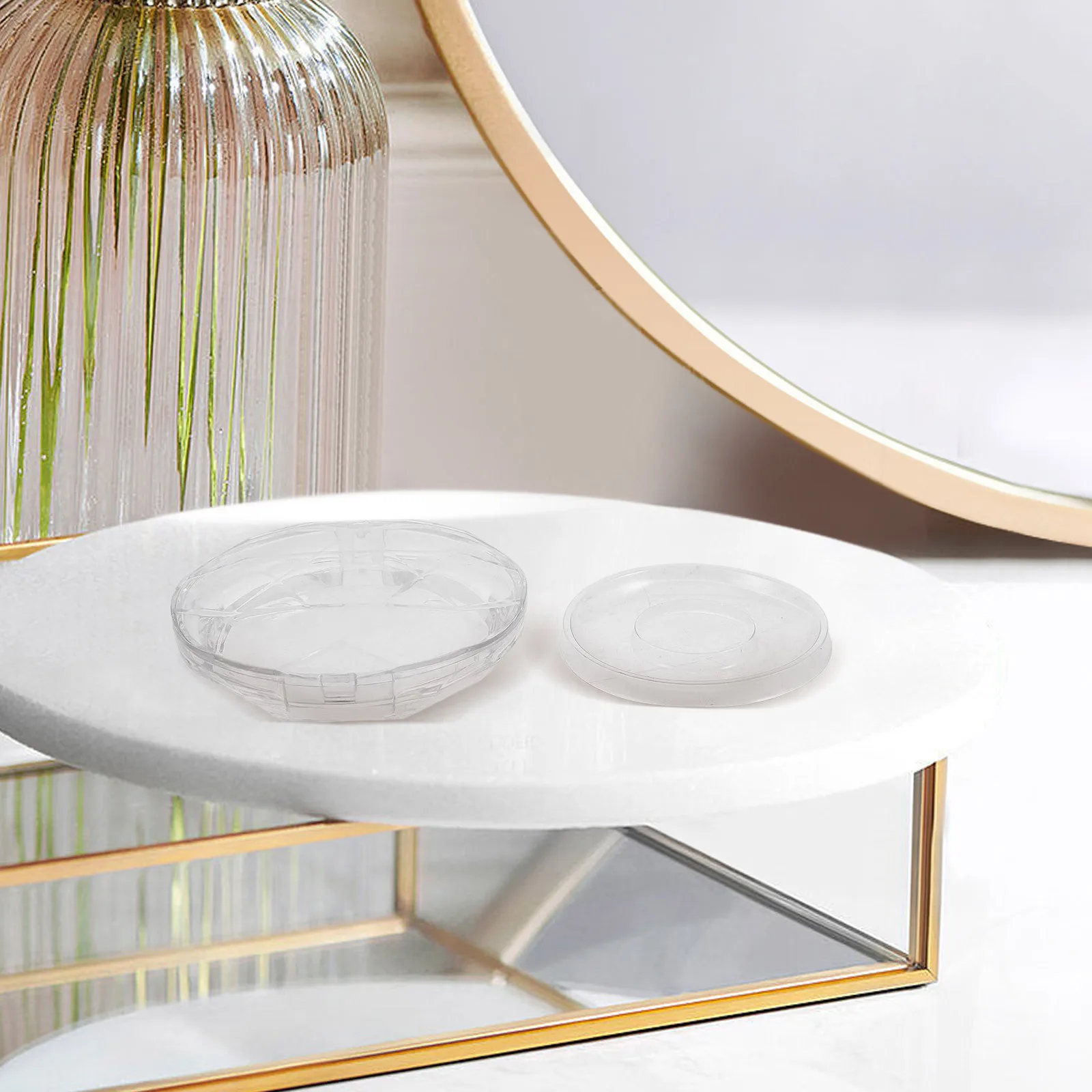 

10Pcs Lash Storage Box Round Eye Lash Container Reusable Acrylic Case for Eyelash Extension Organization Portable