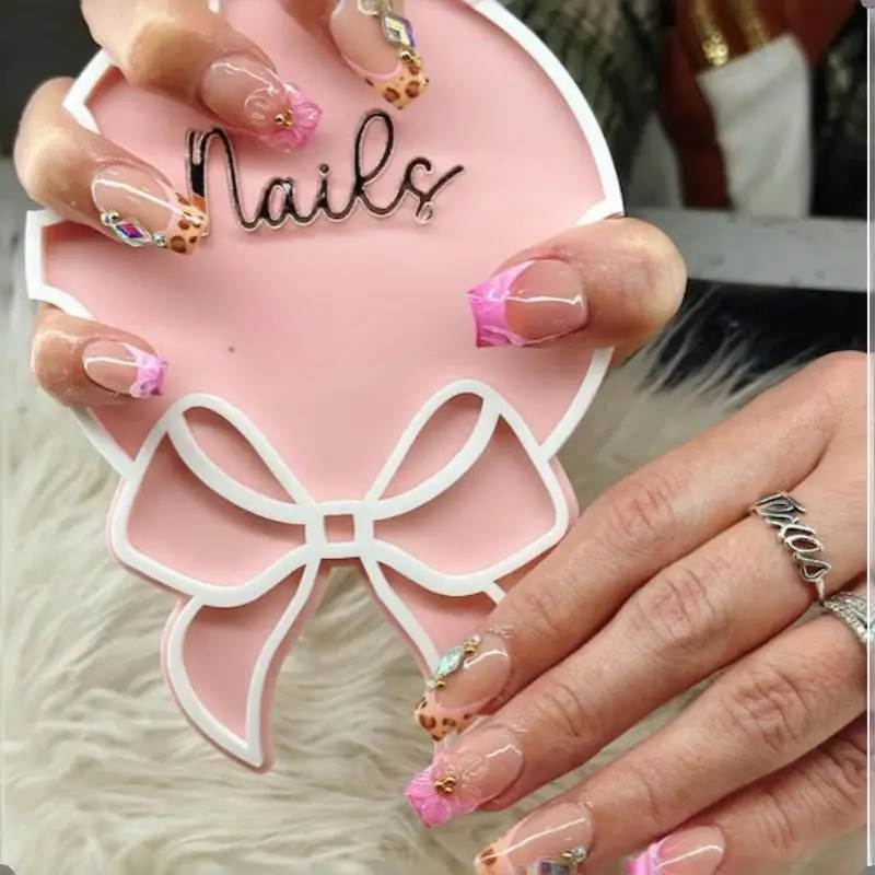 Acryl-Schleifenförmige Nagelfotopalette, Nagelfoto-Requisiten, Text-Nagelkunst-Make-up-Paletten, Nageltechniker-Werkzeug für Salon-Nageldisplays – Detail 5