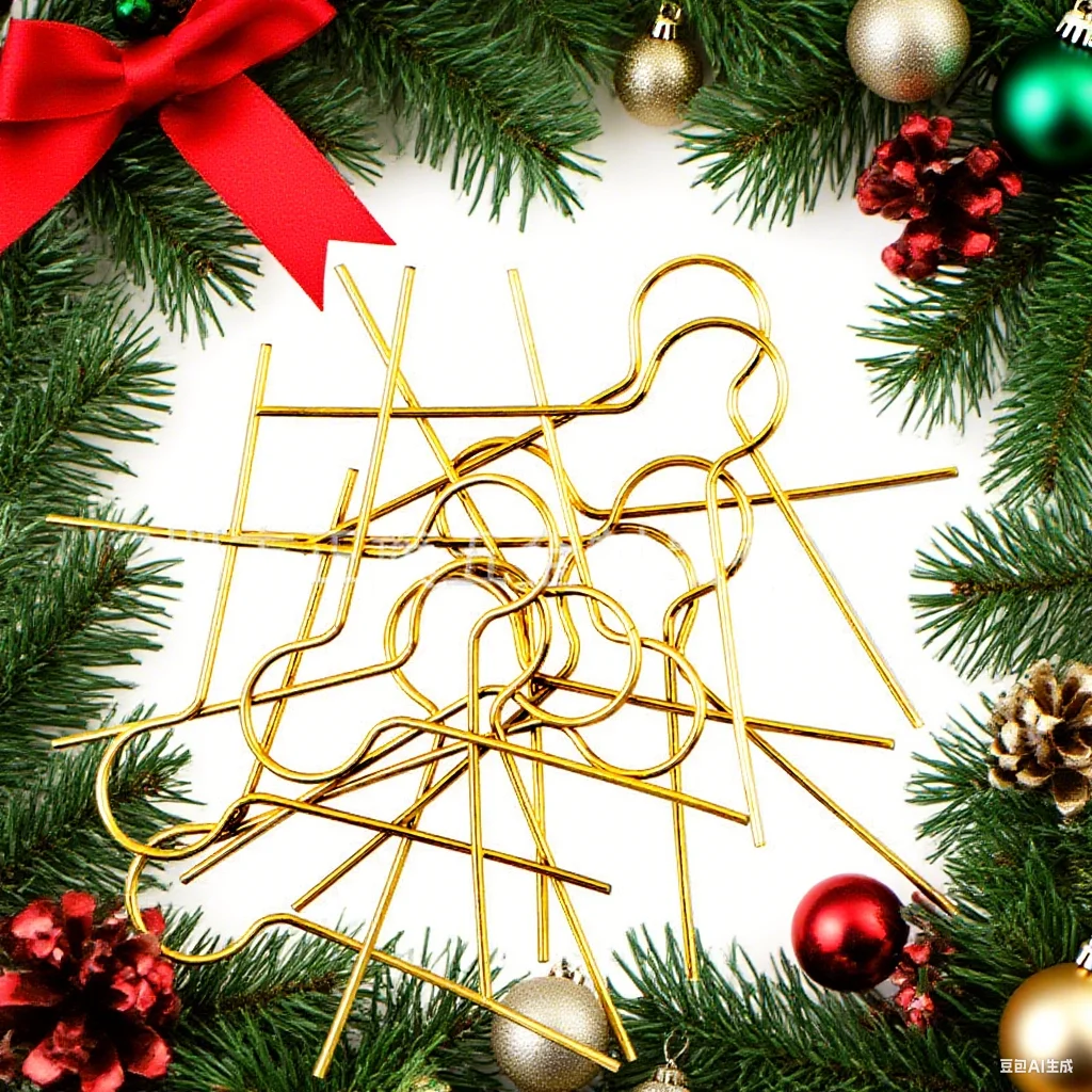 Silver Metal Hook, Round Christmas Ornament Spring Wire Hanger, Pack of 100, Suitable for 1/2" Color Egg