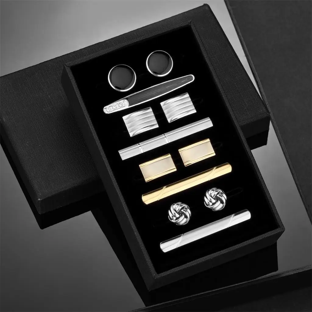 Cufflinks Tie Clip Set Atmospheric Men's Formal French Shirt Accessories Cuff Suit