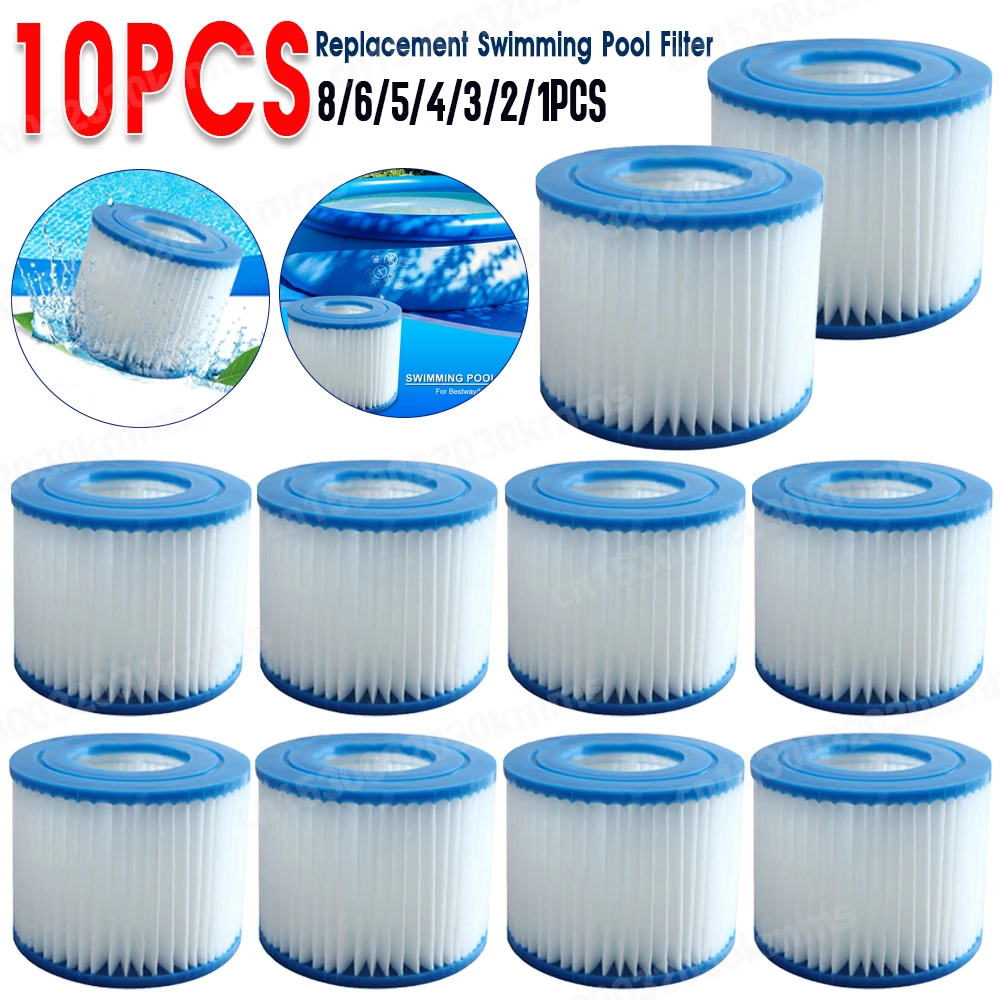 1-10pcs Replacement Swimming Pool Filter Fit for Flowclear Size VI Filter Cartridge Lay-Z-Spa - Miami Vegas Palm Springs