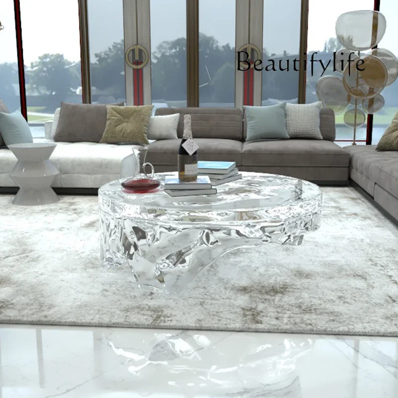 A Modern Minimalist Art Special-shaped Resin Coffee Table Designer Hotel Living Room Creative Round Table