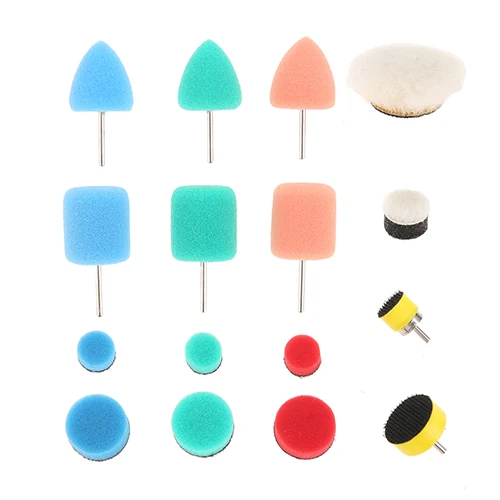 16Pcs Car Polishing Waxing Sponge Wheel Polishing Disc Kit Set Sponge Disc Pad for Car Polishing Buffing Auto Exterior Parts