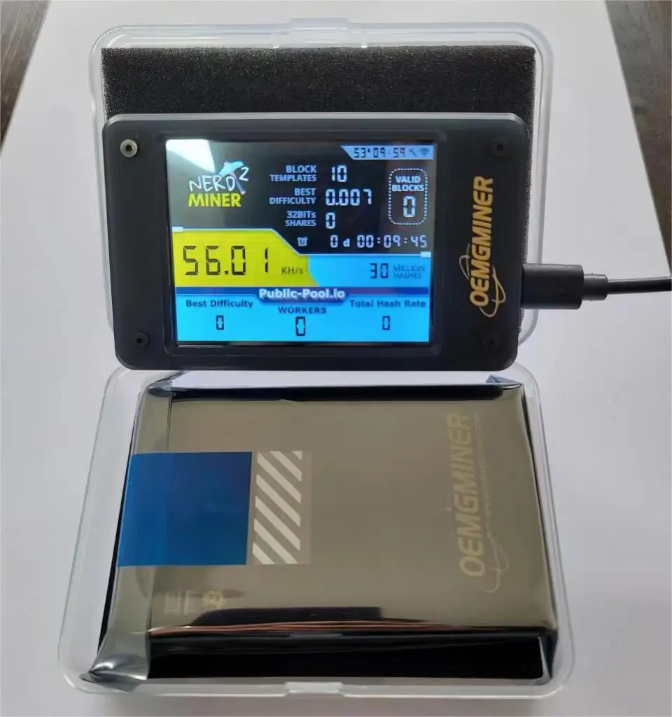 Лотерея машина NerdMiner V2pro 78KH/s Hashrate Nerd Miner Mini BTC