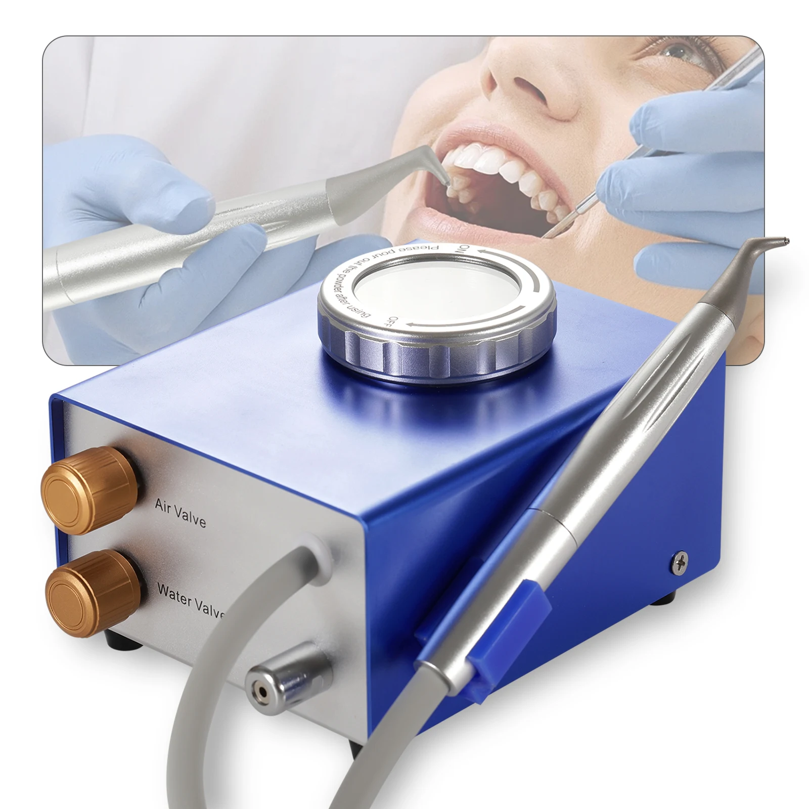 M4 Dental Sandblasting Machine Air Polisher Flow Air Water Prophy Teeth Cleaning Device Teeth Whitening Polishing Tools