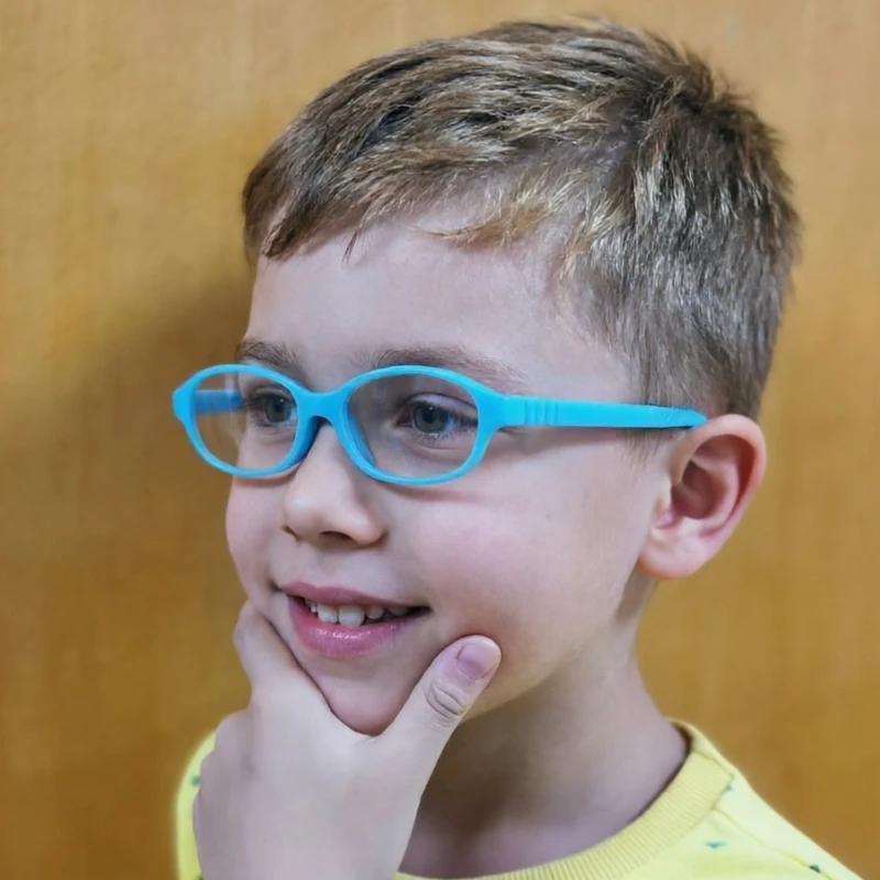 

High End Quality Flexible Oval Eyeglasses for Teens Dual Color Prescription with Elastic Cord One Body Design Second Pair 960