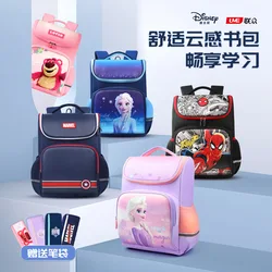 Disney School Bag For Boys Girls Grade 1-3 Elsa Primary Student Shoulder Orthopedic Backpack Spider Man Large Capacity Mochilas